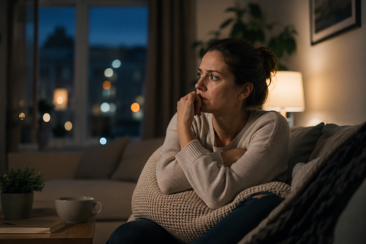 Personne demeurant attentive à son environnement pendant une longue période, illustrant l’effet de la vigilance prolongée sur le système nerveux