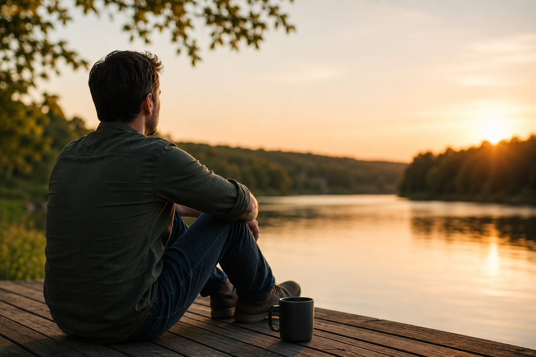 Personne profitant d’un moment de calme en nature, illustrant l’importance de préserver une réserve d’énergie disponible pour soutenir l’équilibre du système nerveux
