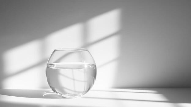 Verre d'eau dans un environnement calme avec lumière naturelle